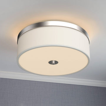 15-Inch Modern LED Flush Mount Ceiling Light – Brushed Nickel