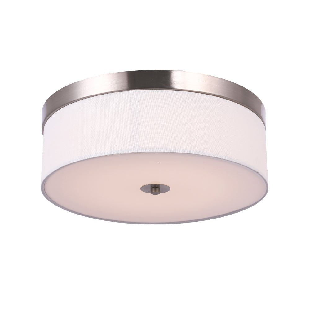 15-Inch Modern LED Flush Mount Ceiling Light – Brushed Nickel