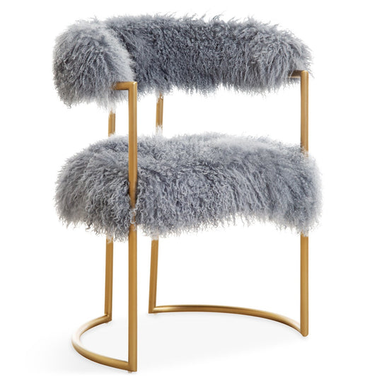 Acapulco 2 Dining Chair in Steel Mongolian Fur