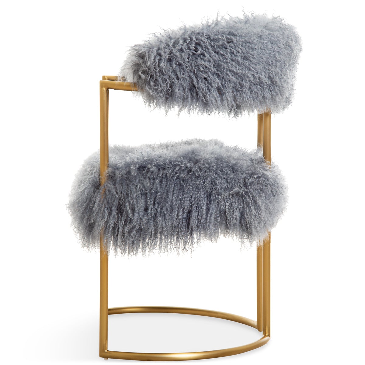 Acapulco 2 Dining Chair in Steel Mongolian Fur