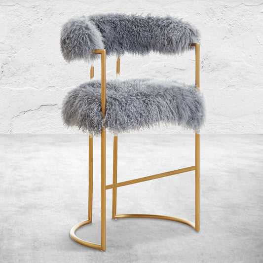 Acapulco 2 Bar and Counter Stool in Mongolian Fur