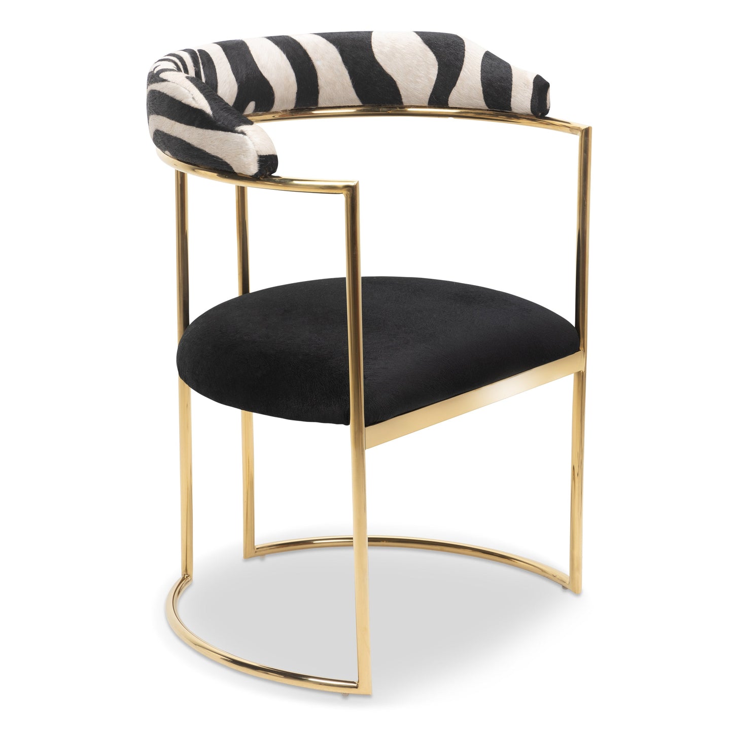 Acapulco 2 Dining Chair in Velvet and Zebra Hide
