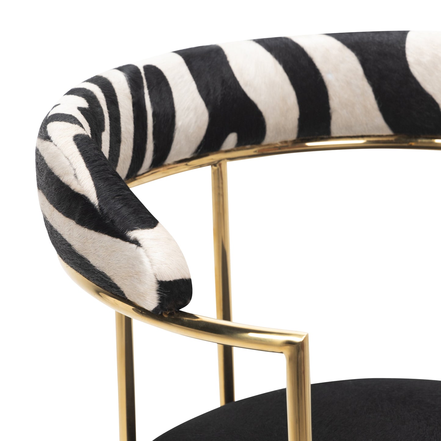 Acapulco 2 Dining Chair in Velvet and Zebra Hide
