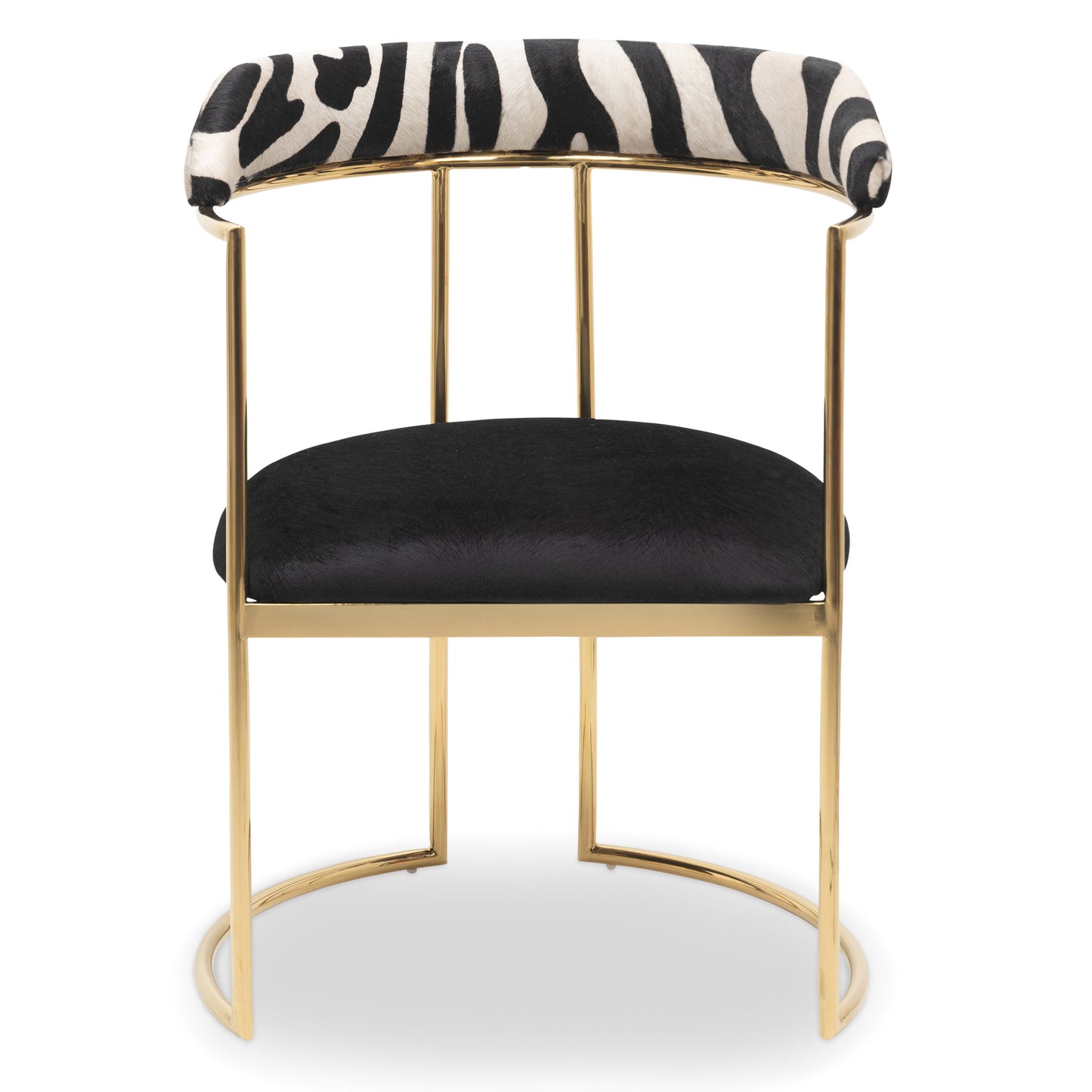 Acapulco 2 Dining Chair in Velvet and Zebra Hide