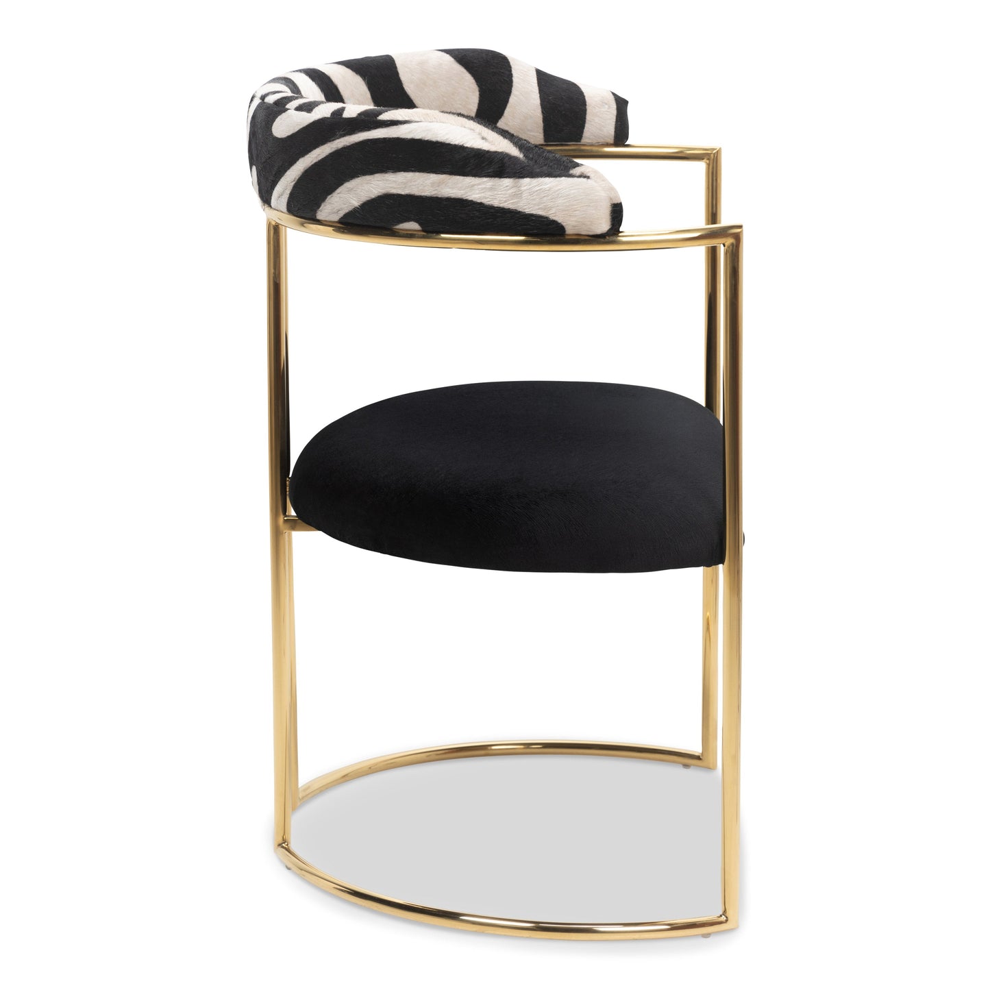 Acapulco 2 Dining Chair in Velvet and Zebra Hide