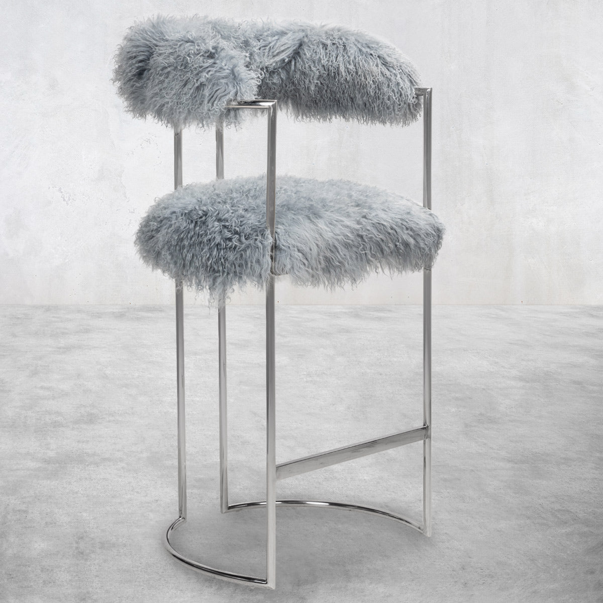 Acapulco 2 Bar and Counter Stool in Mongolian Fur
