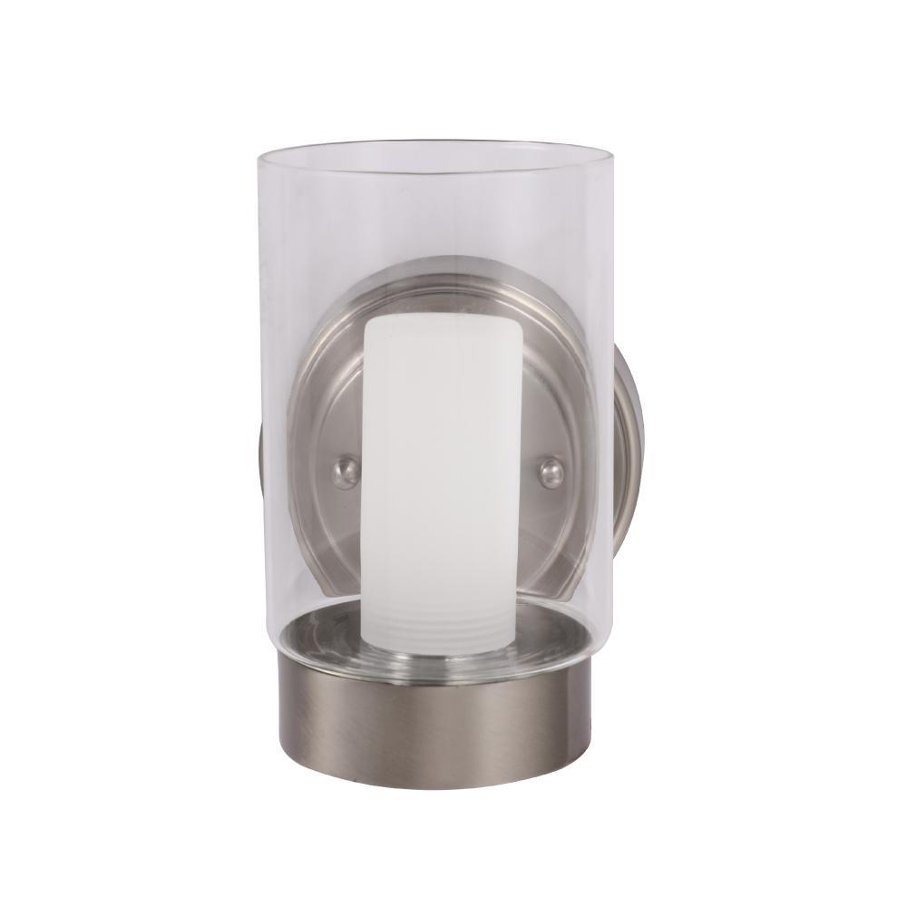 3-Light Clear Glass Bathroom Vanity Light – Brushed Nickel