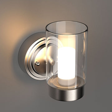 3-Light Clear Glass Bathroom Vanity Light – Brushed Nickel