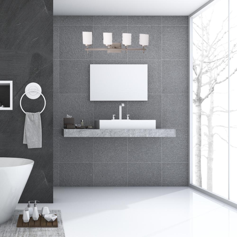 Modern 3-Light Brushed Nickel Bathroom Vanity Light