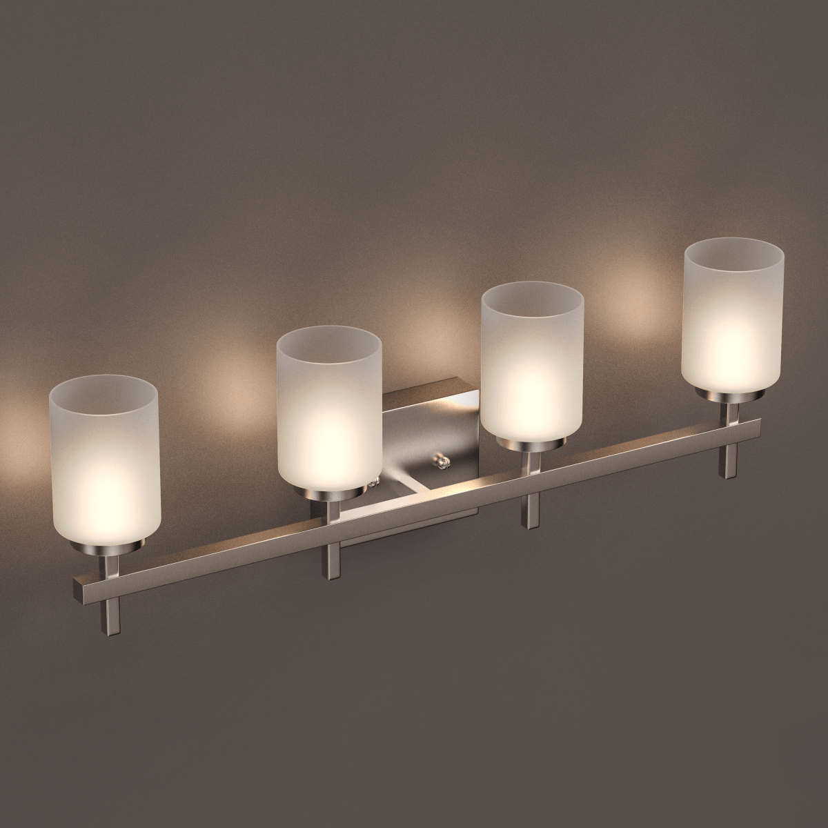 Modern 3-Light Brushed Nickel Bathroom Vanity Light