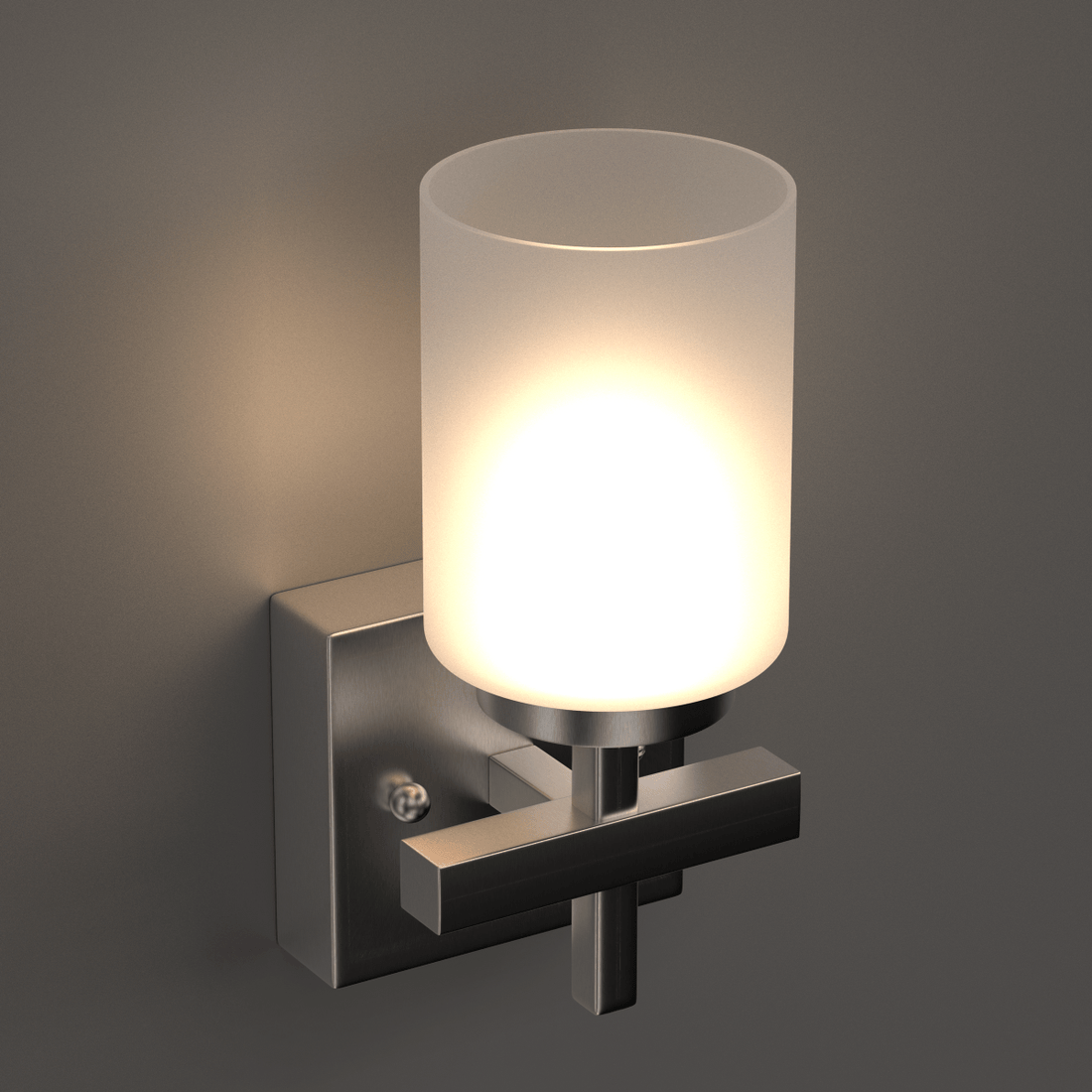 Modern 3-Light Brushed Nickel Bathroom Vanity Light