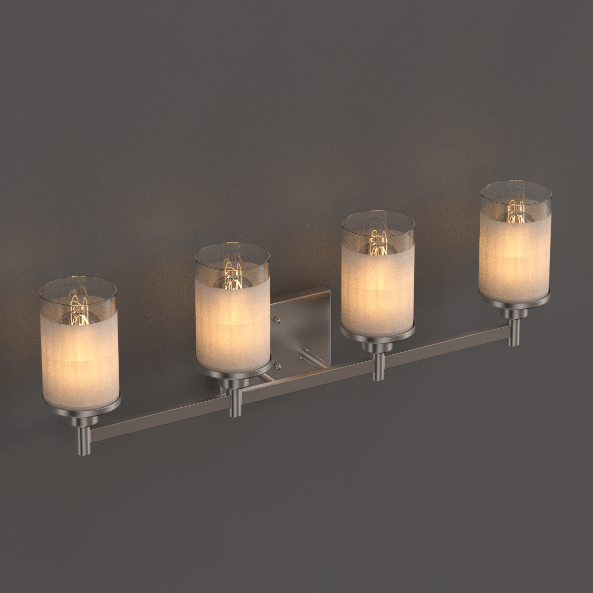 Modern Brushed Nickel Bathroom Wall Light Fixture