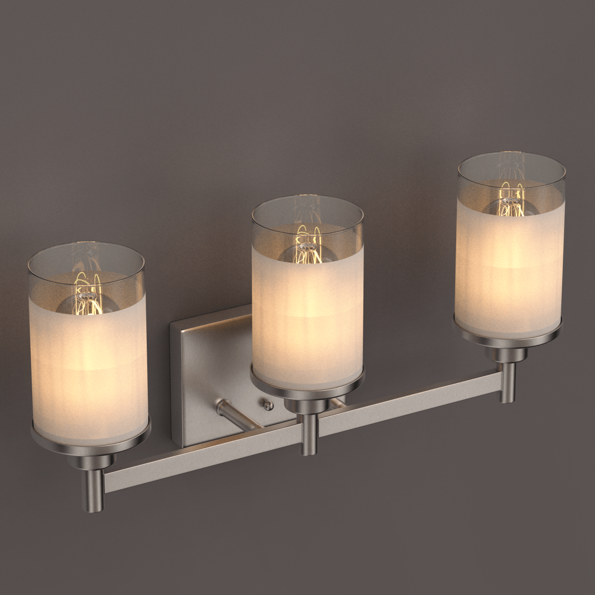 Modern Brushed Nickel Bathroom Wall Light Fixture