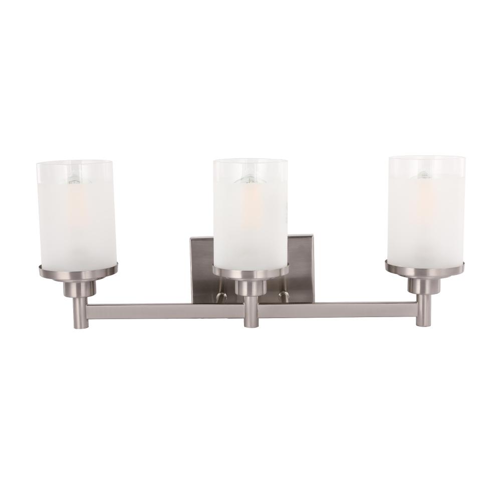 Modern Brushed Nickel Bathroom Wall Light Fixture