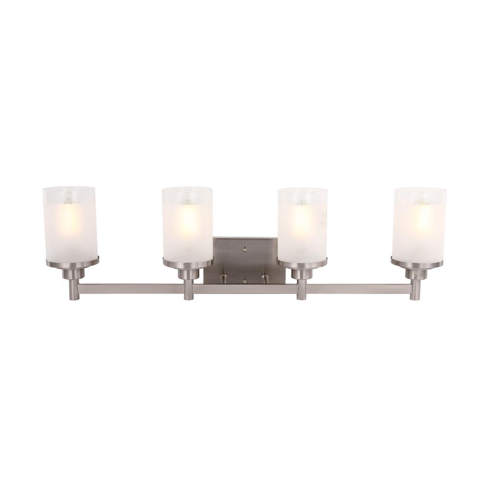 Modern Brushed Nickel Bathroom Wall Light Fixture