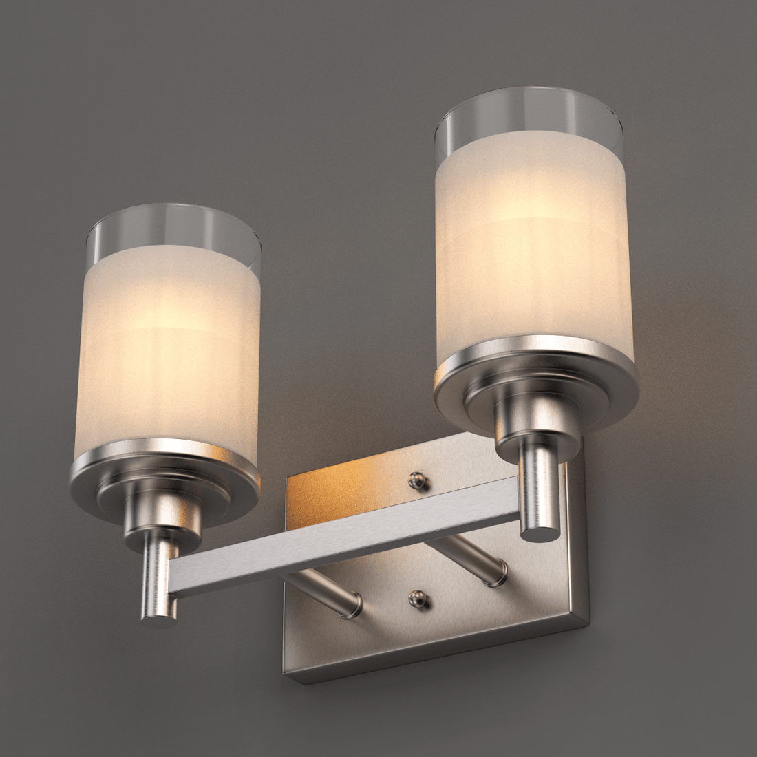 Modern Brushed Nickel Bathroom Wall Light Fixture