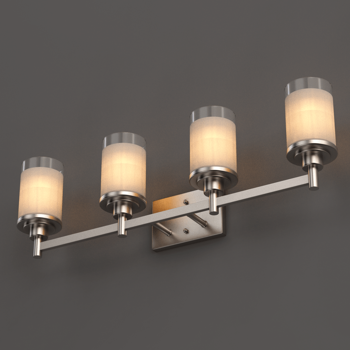 Modern Brushed Nickel Bathroom Wall Light Fixture