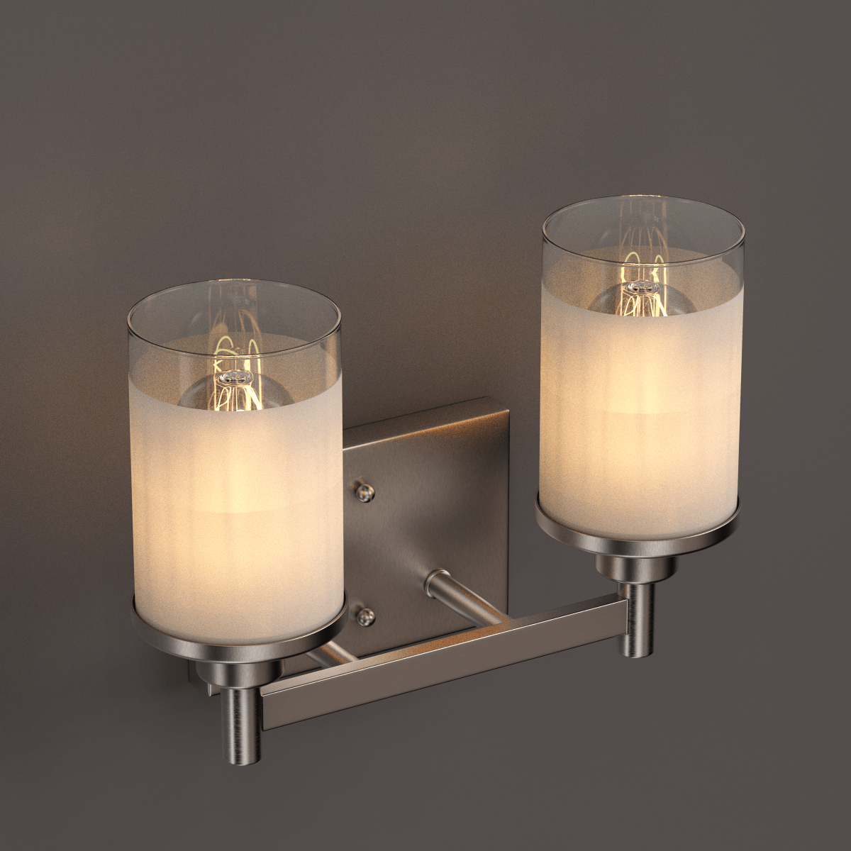 Modern Brushed Nickel Bathroom Wall Light Fixture