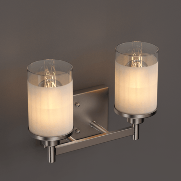 Modern Brushed Nickel Bathroom Wall Light Fixture