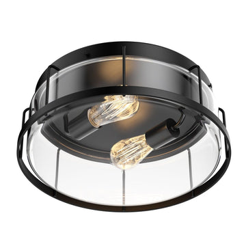 Modern Black Drum Flush Mount Ceiling Light