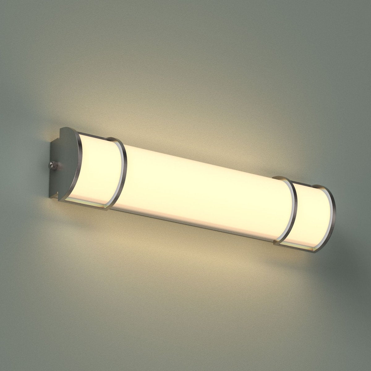 3-Color LED Bathroom Vanity Light – Dimmable Brushed Nickel Wall Sconce