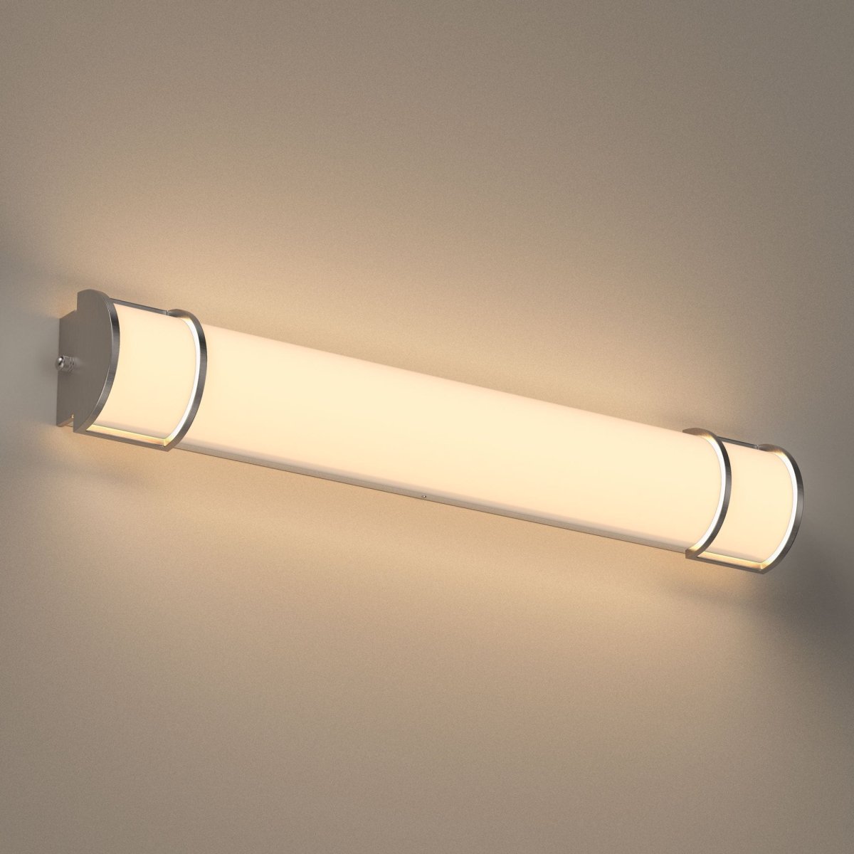 3-Color LED Bathroom Vanity Light – Dimmable Brushed Nickel Wall Sconce