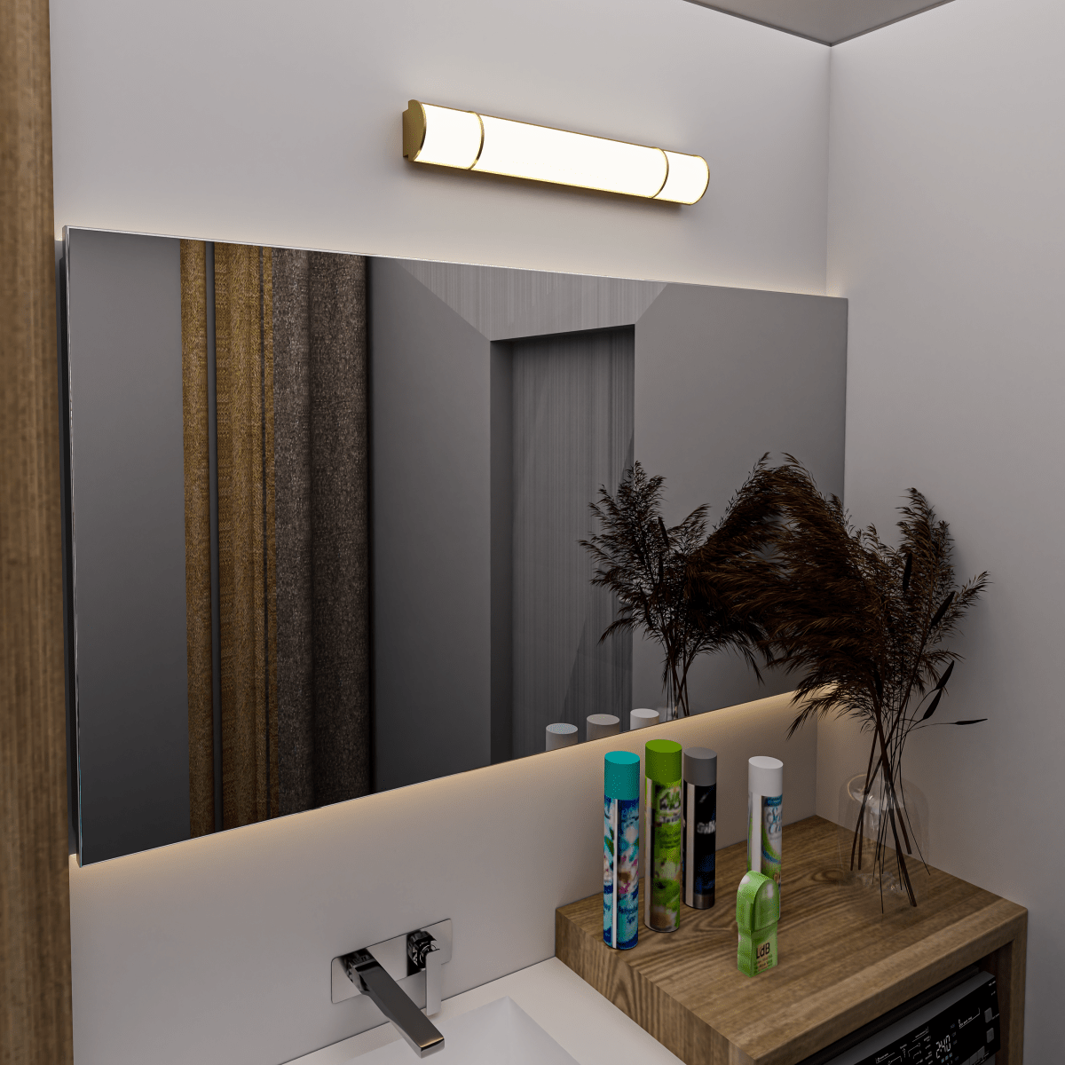 3-Color LED Bathroom Vanity Light – Dimmable Brushed Nickel Wall Sconce
